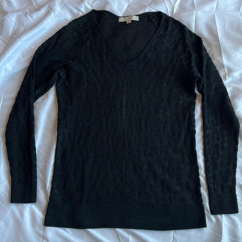 Loft Aline Sweater with silver threads throughout.